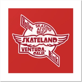 Skateland Ventura California Vintage Roller Rink Posters and Art